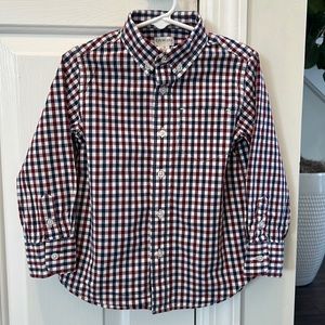 Jcrew Crewcuts size 3 navy and maroon dress shirt